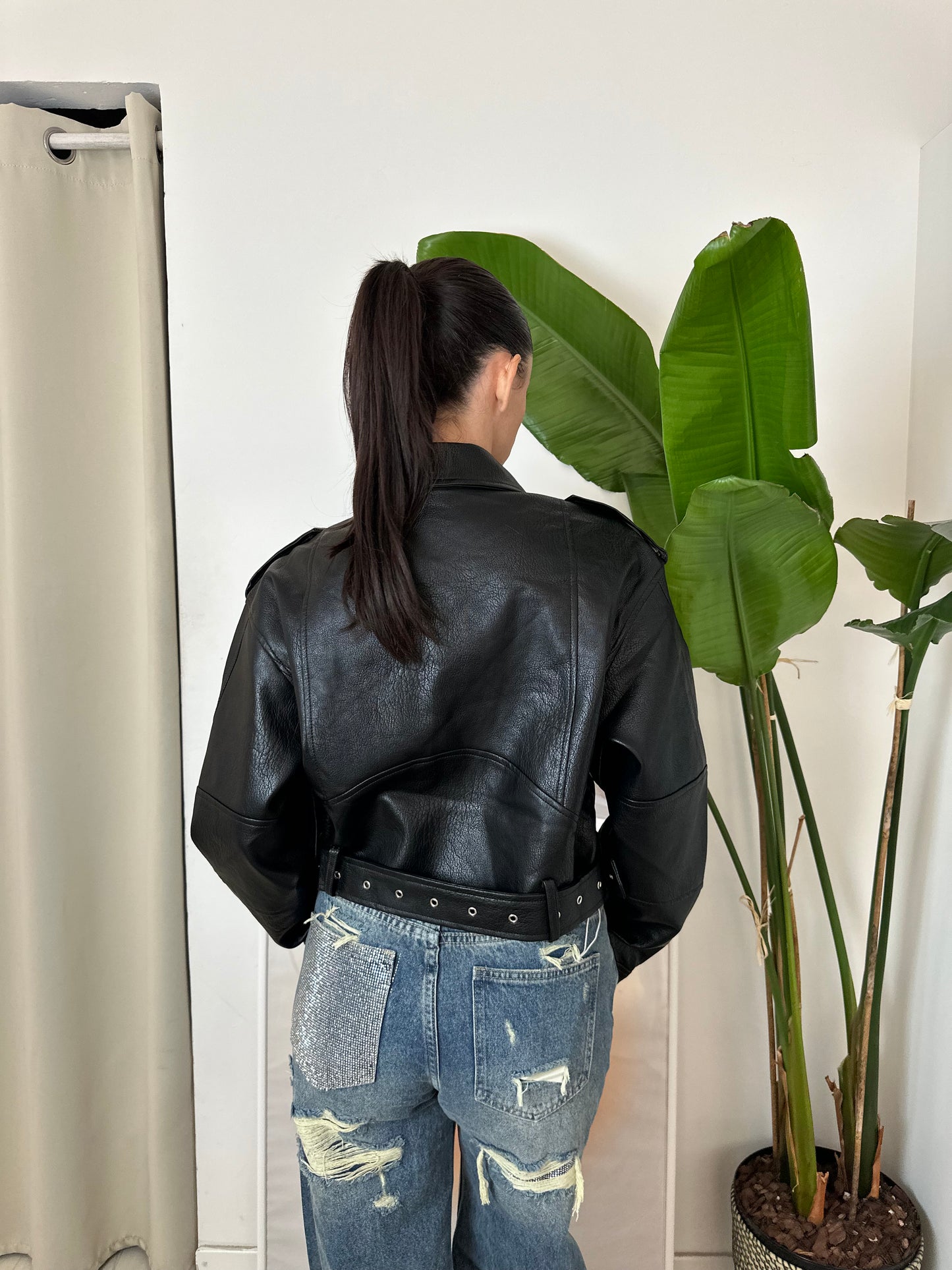 Giacca Biker Similpelle