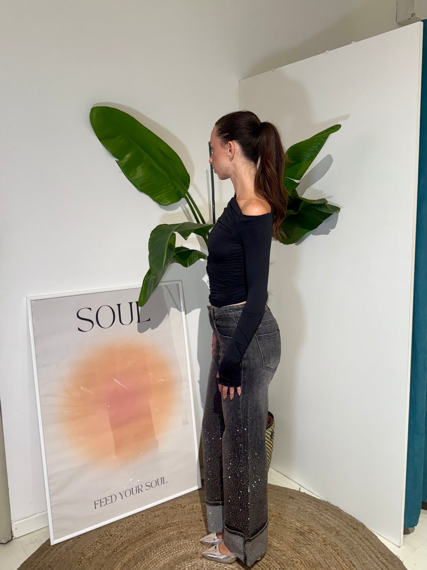 Jeans Strass Piegone