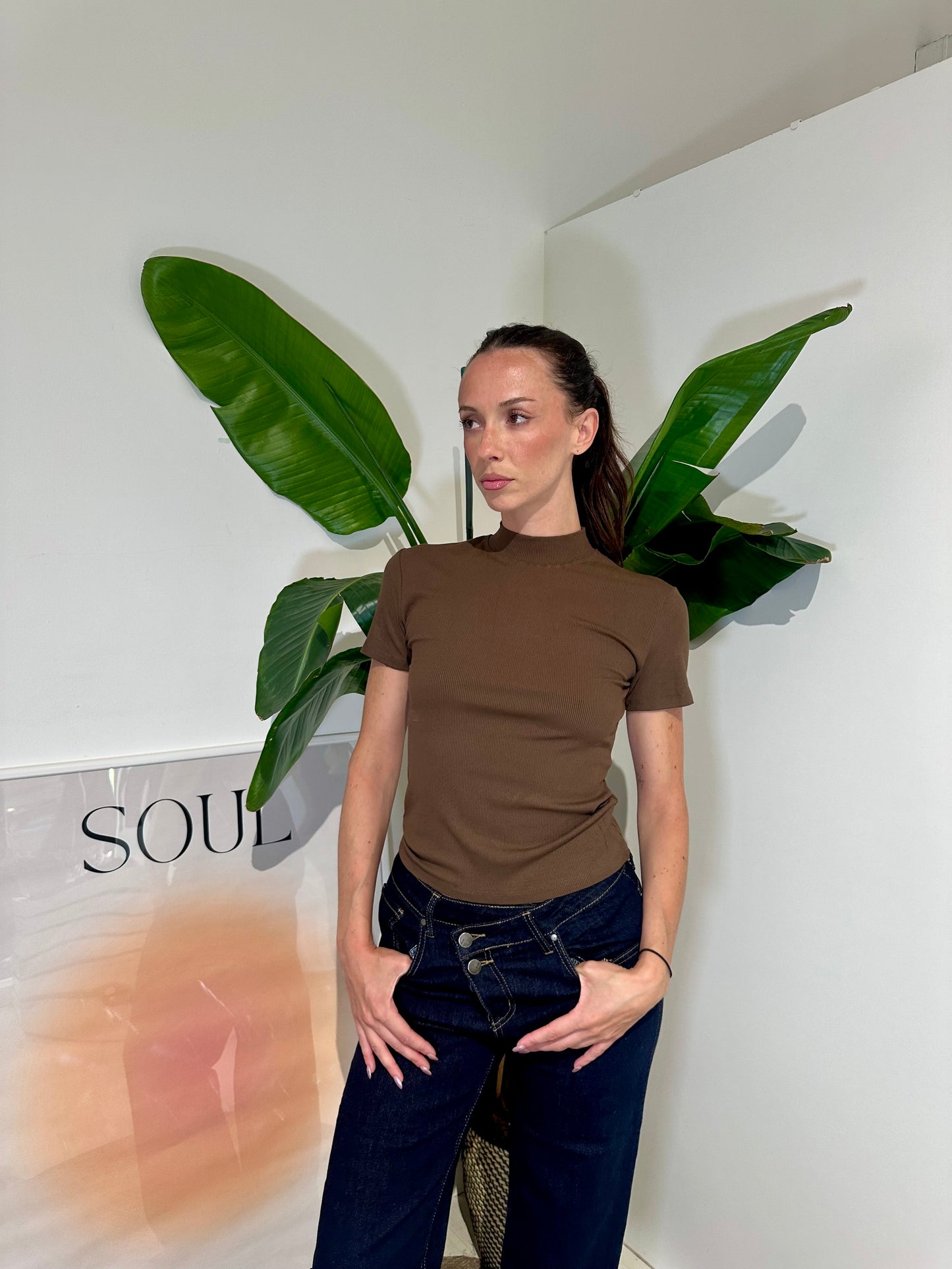 Crop Tee Half Neck