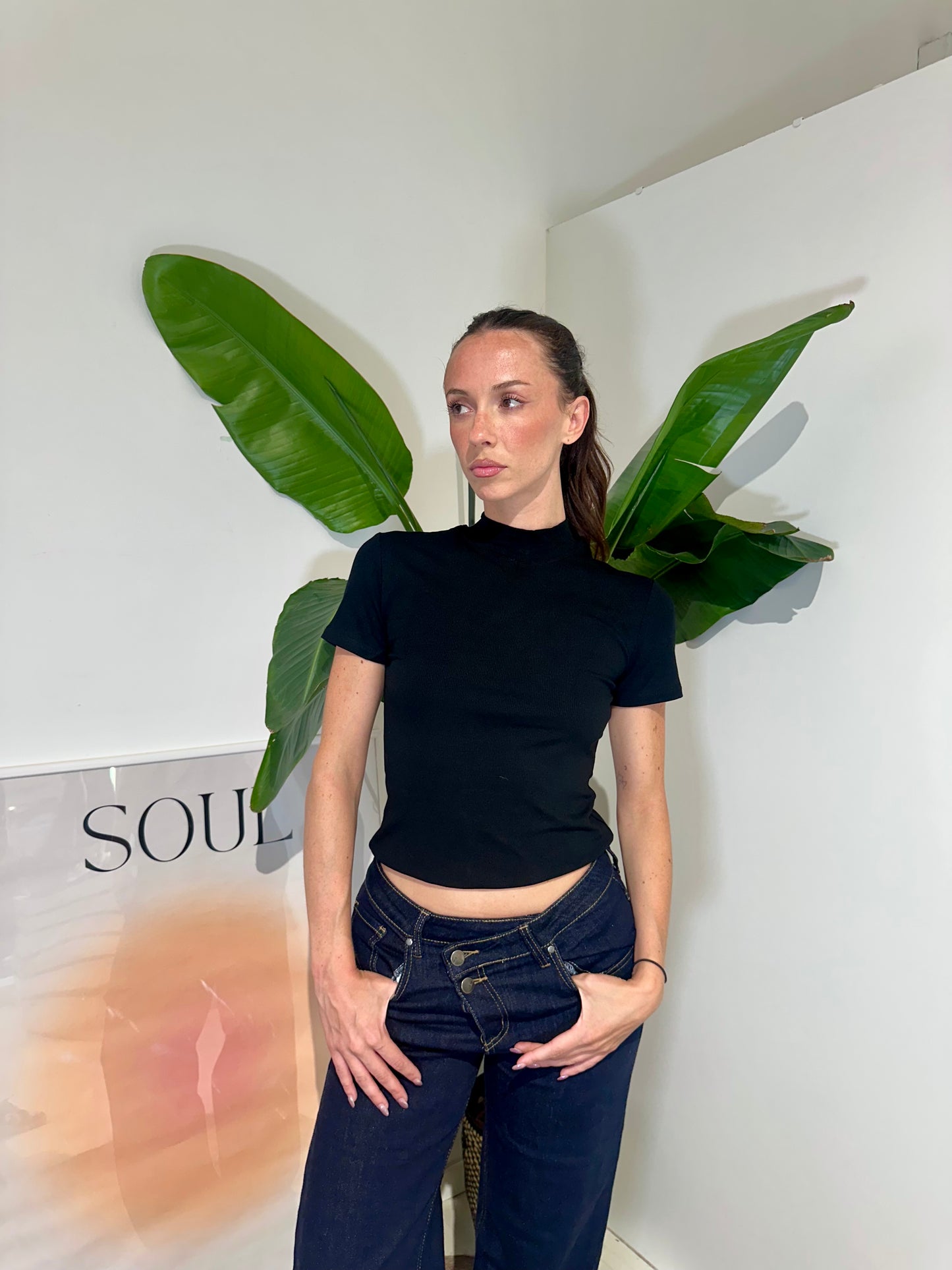 Crop Tee Half Neck